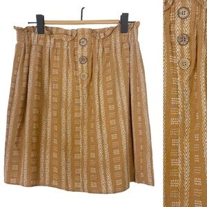 HARPER FRANCESCA’S Goldenrod Southwest Print Mini Skirt Paper Bag Waist small